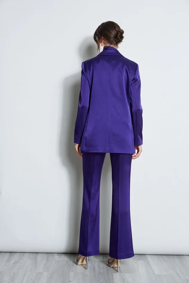Outlet 8211 Women Jackets and Blazers Elie Tahari Satin Boyfriend Blazer Winter Plum