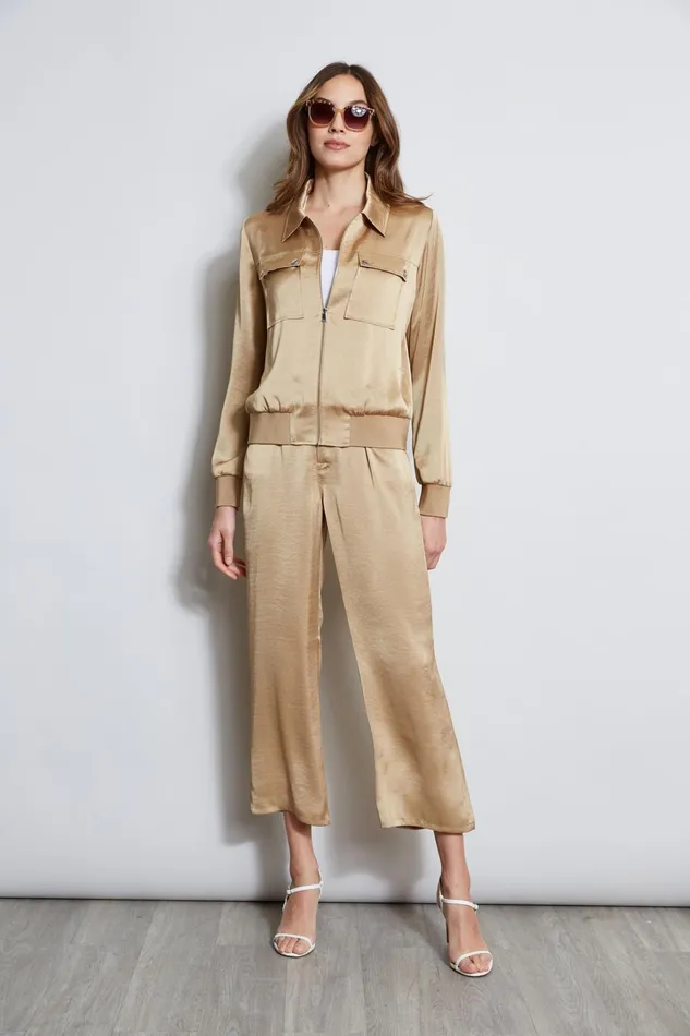 Outlet 8211 Women Jackets and Blazers Elie Tahari Satin Utility Pocket Jacket Sandcastle