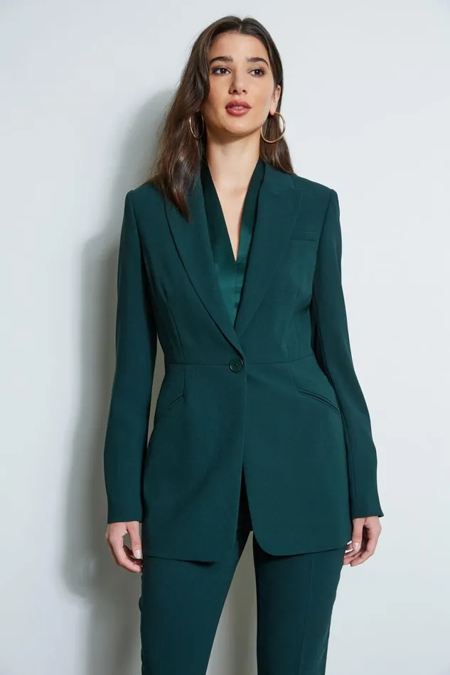 Outlet 8211 Women Jackets and Blazers Elie Tahari Single Button Blazer Jadite