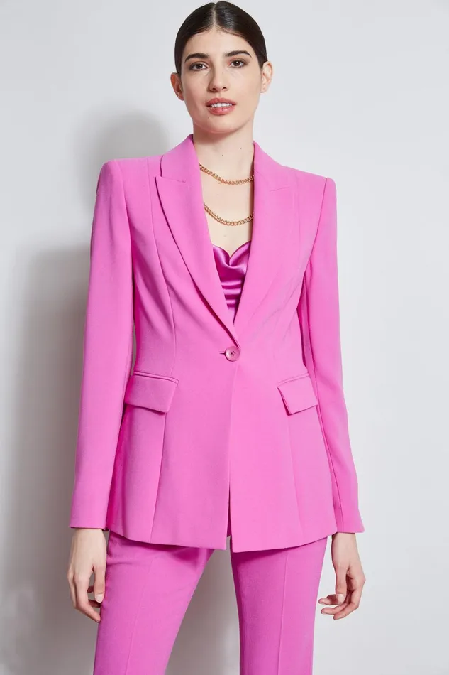Outlet 8211 Women Jackets and Blazers Elie Tahari Single Button Blazer Peony
