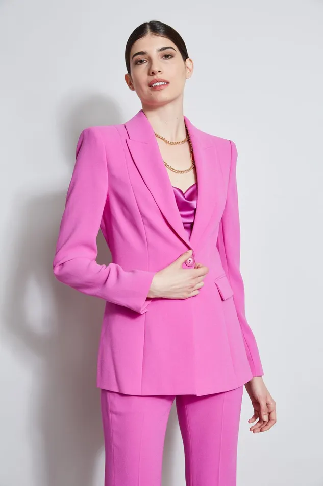 Outlet 8211 Women Jackets and Blazers Elie Tahari Single Button Blazer Peony
