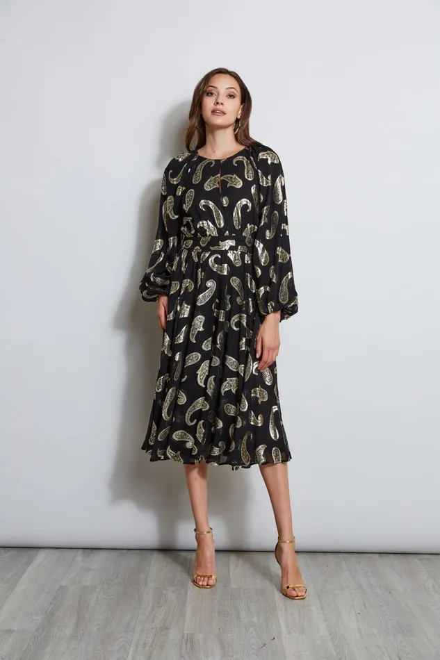 Outlet 8211 Women Long Sleeve Dresses Elie Tahari Metallic Paisley Jacquard Dress Brushed Gold Outlet 8211 Women Long Sleeve Dresses Elie Tahari Metallic Paisley Jacquard Dress Brushed Gold
