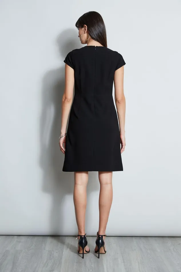 Outlet 8211 Women Short Dresses Elie Tahari Chain Zip Dart Dress Black