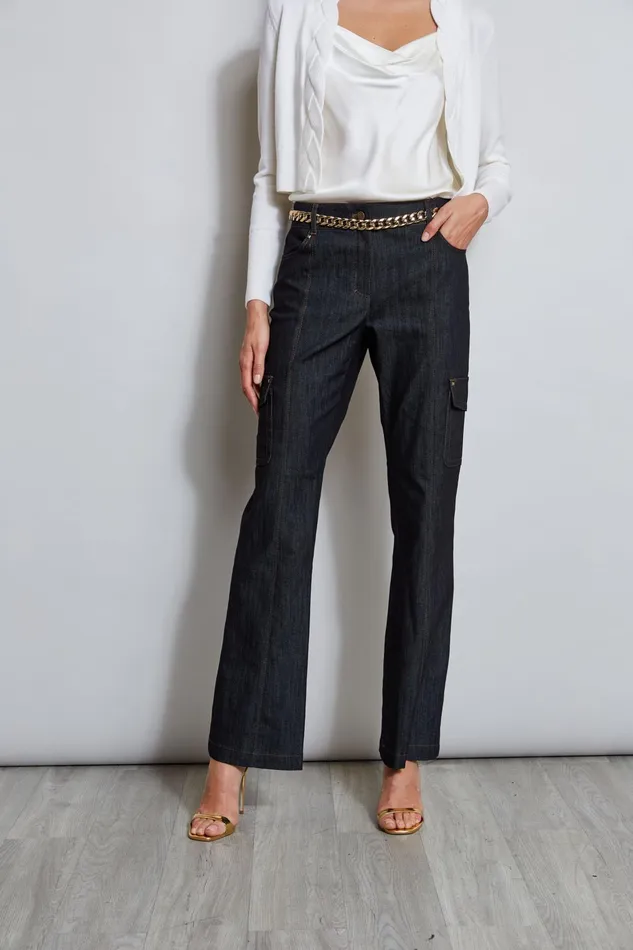 Outlet 8211 Women Suiting Elie Tahari Denim Cargo Pant Indigo