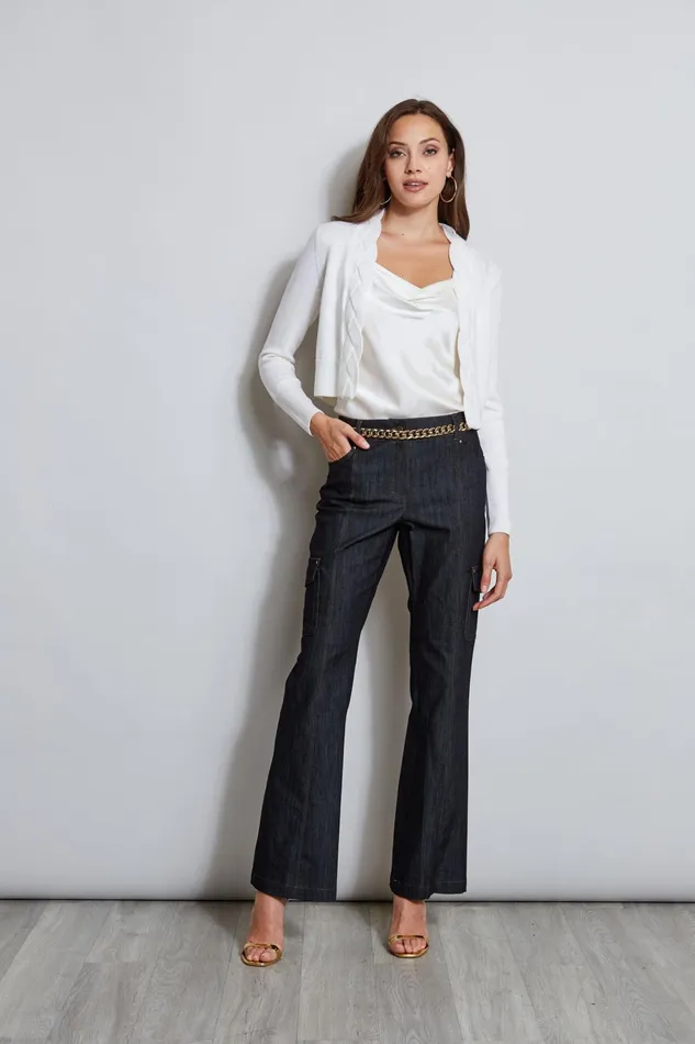 Outlet 8211 Women Suiting Elie Tahari Denim Cargo Pant Indigo