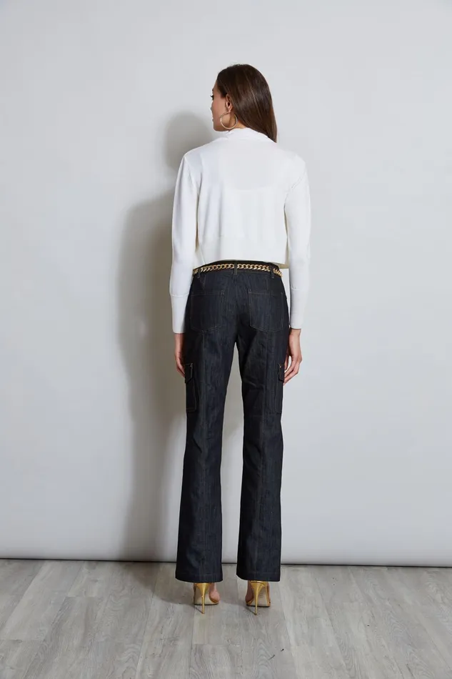 Outlet 8211 Women Suiting Elie Tahari Denim Cargo Pant Indigo