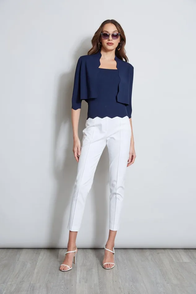 Outlet 8211 Women Suiting Elie Tahari Scallop Cardigan Stargazer