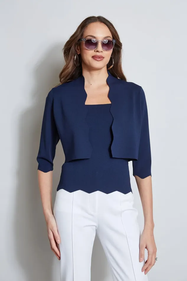 Outlet 8211 Women Suiting Elie Tahari Scallop Cardigan Stargazer