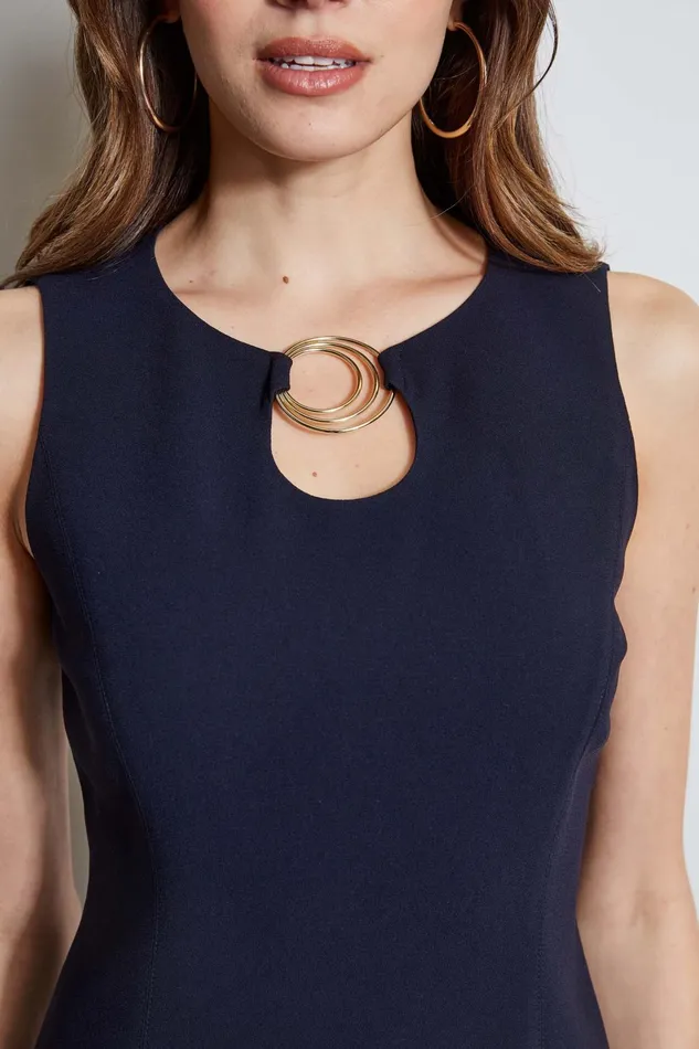 Outlet 8211 Women Suiting Elie Tahari Sleeveless Keyhole Ring Dress Stargazer