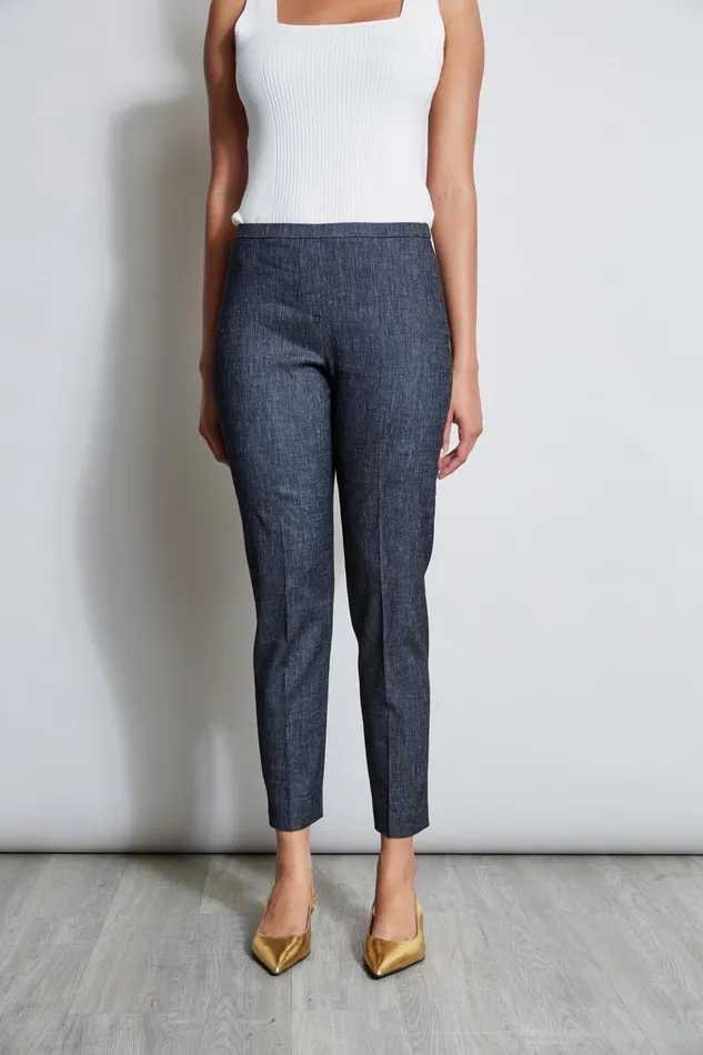 Outlet 8211 Women Suiting Elie Tahari Slim Linen Pant Denim