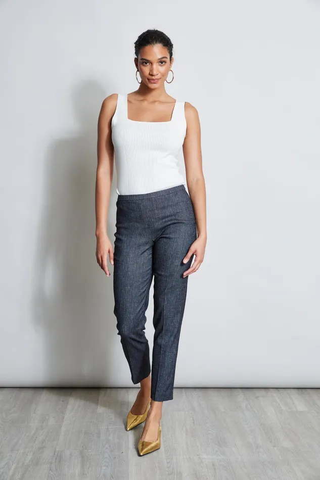 Outlet 8211 Women Suiting Elie Tahari Slim Linen Pant Denim