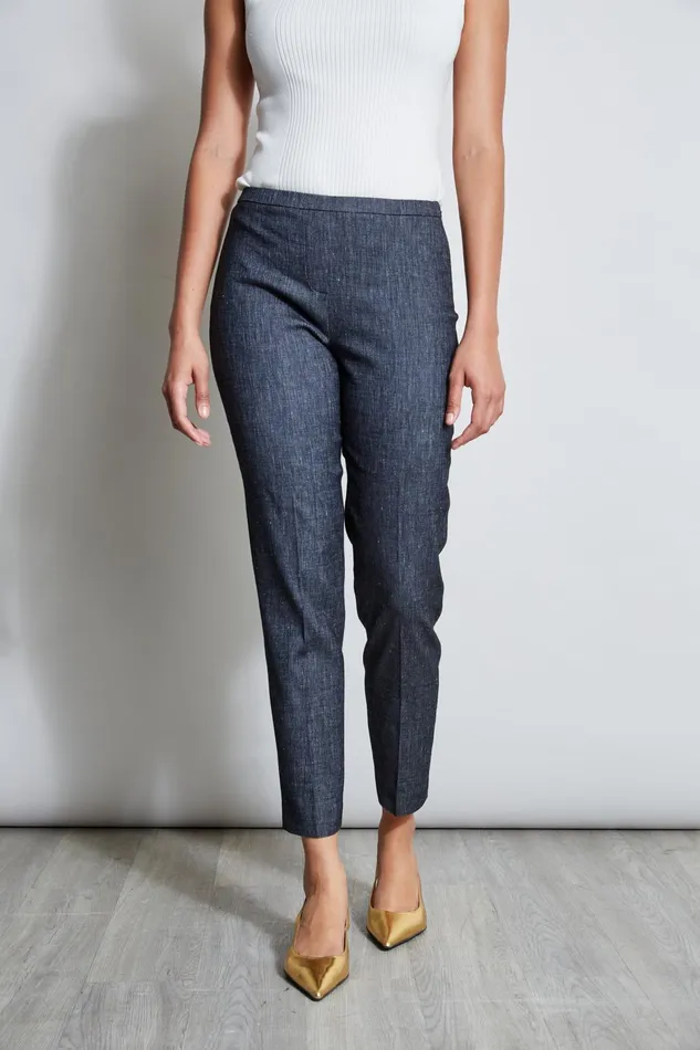Outlet 8211 Women Suiting Elie Tahari Slim Linen Pant Denim