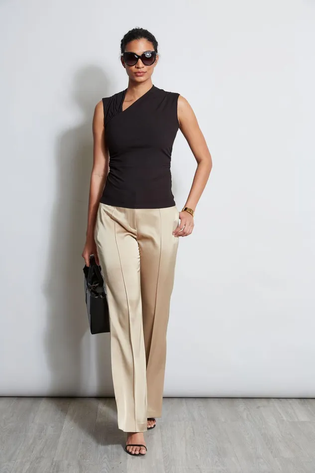 Outlet 8211 Women Tops Elie Tahari Asymmetric Rib Knit Black