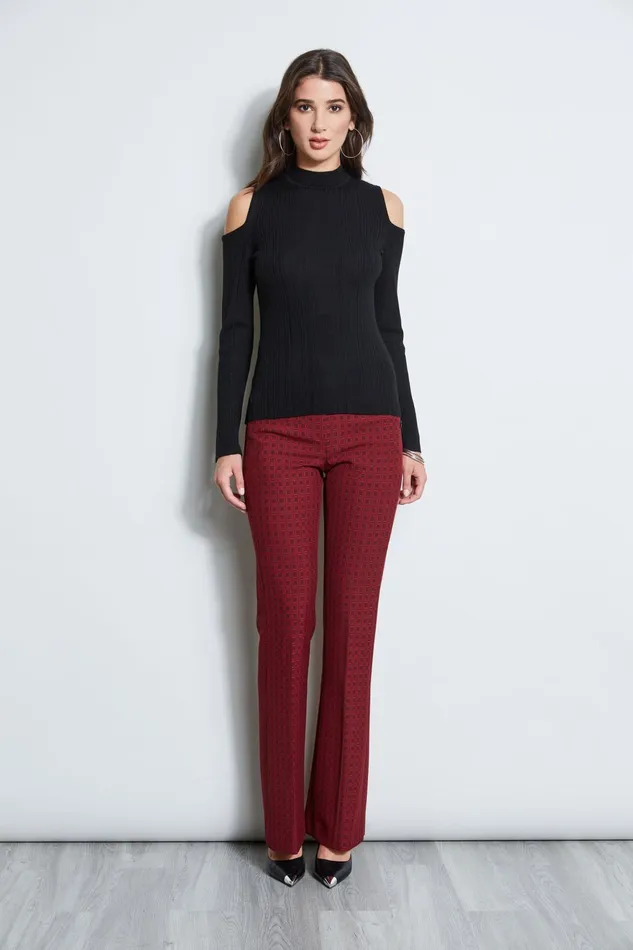 Outlet 8211 Women Tops Elie Tahari Cold Shoulder Mock Neck Sweater Black