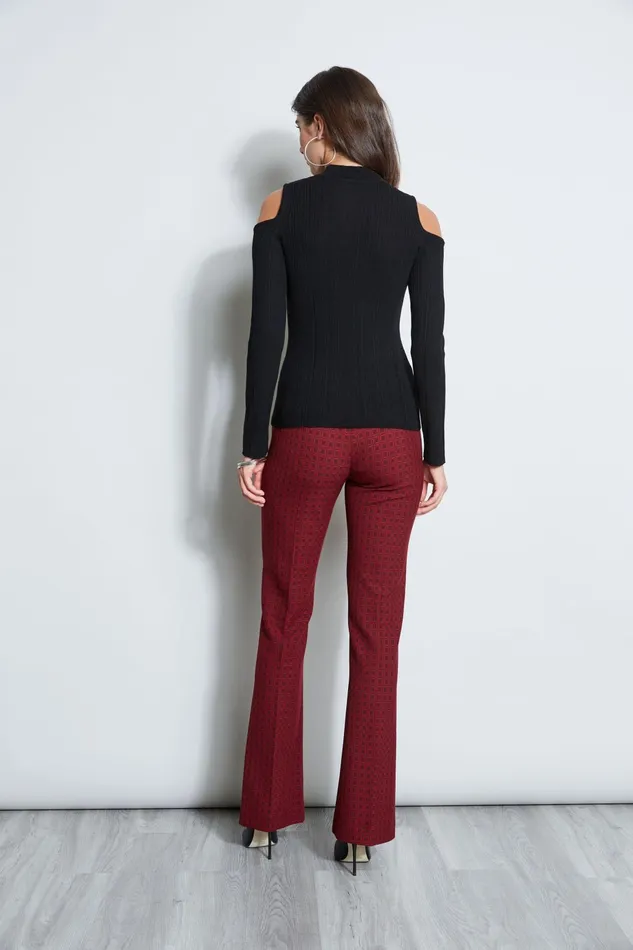 Outlet 8211 Women Tops Elie Tahari Cold Shoulder Mock Neck Sweater Black