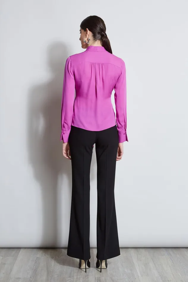 Outlet 8211 Women Tops Elie Tahari Contour Side Tie Shirt Peony