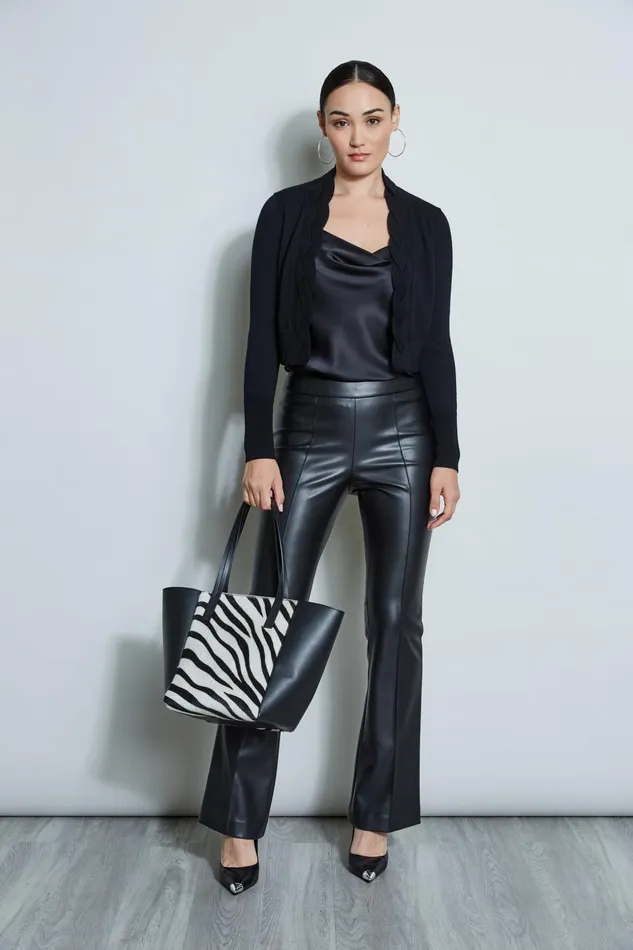 Outlet 8211 Women Tops Elie Tahari Cropped Cable Cardigan Black