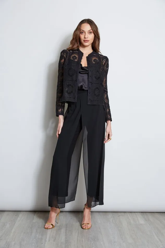 Outlet 8211 Women Tops Elie Tahari Lace Button Shirt Black