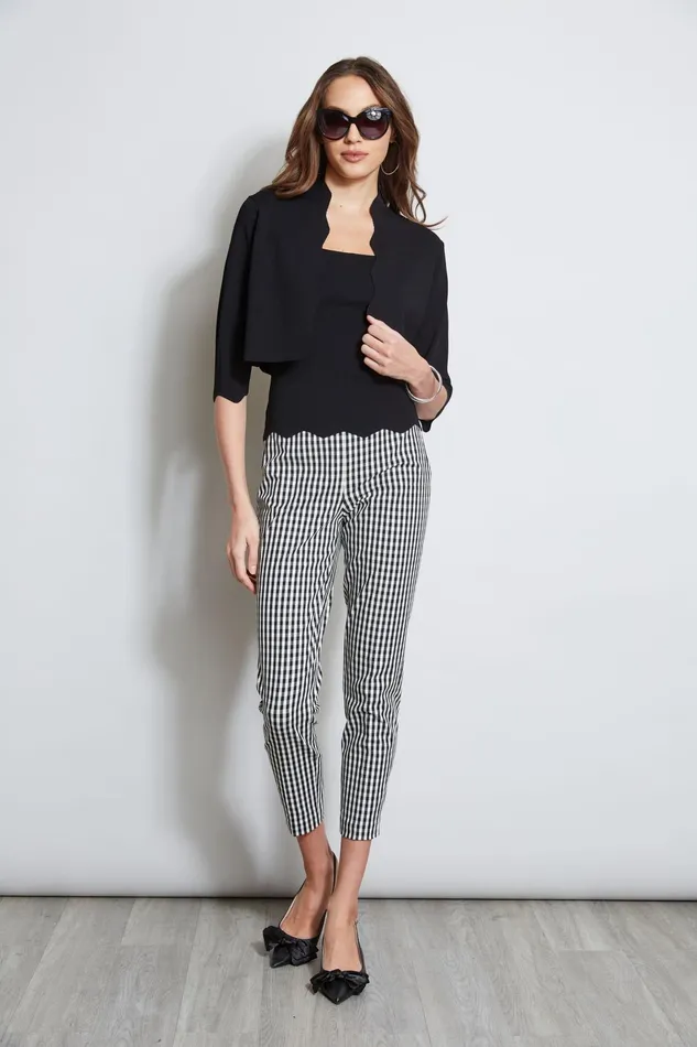 Outlet 8211 Women Tops Elie Tahari Scallop Cardigan Black
