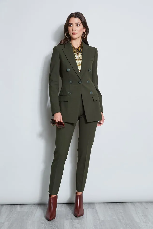 Outlet 8211 Women Tops Elie Tahari Silk Satin Bauhaus Plaid Shirt Olive Multi