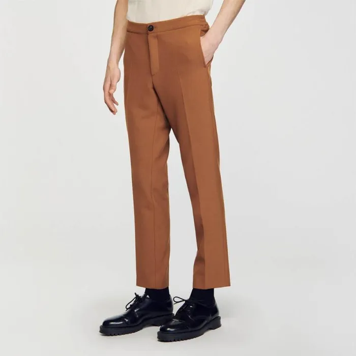 Pants and Shorts Men SANDRO Jersey Pants Caramel