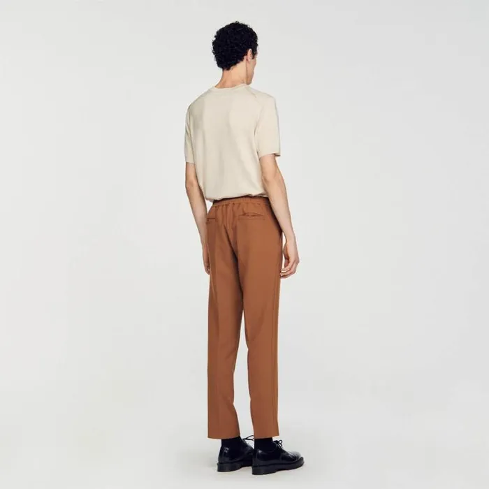 Pants and Shorts Men SANDRO Jersey Pants Caramel