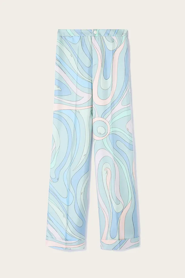 Pants And Shorts Women PUCCI MarmoPrint SilkTwill Trousers