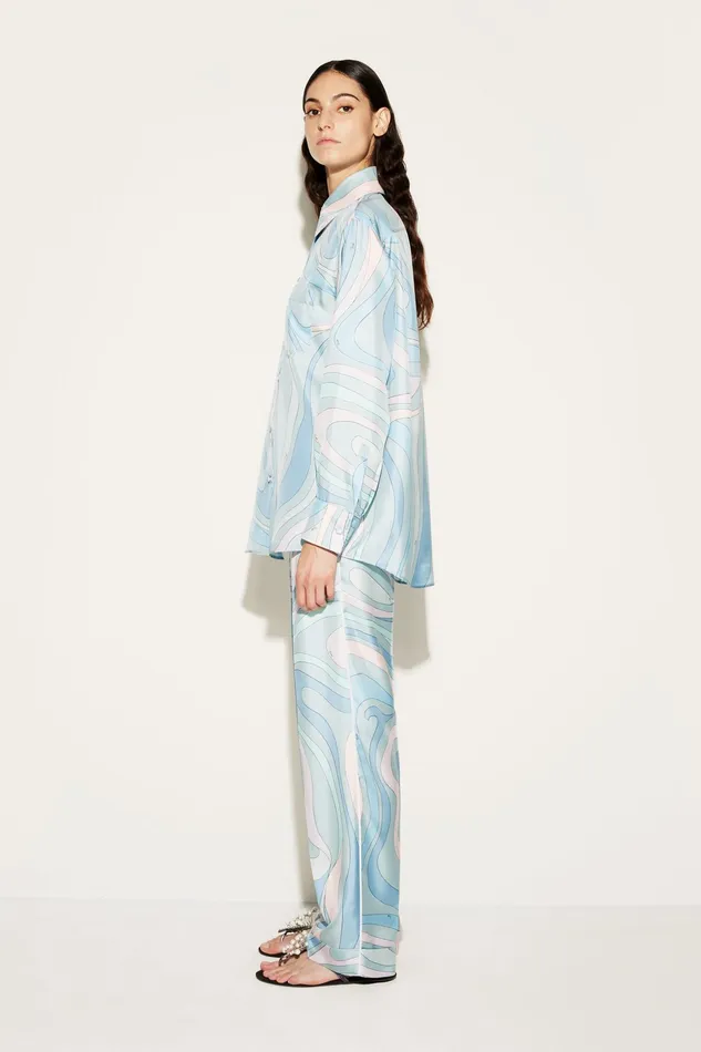 Pants And Shorts Women PUCCI MarmoPrint SilkTwill Trousers
