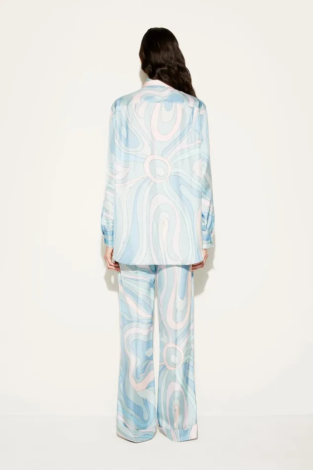 Pants And Shorts Women PUCCI MarmoPrint SilkTwill Trousers