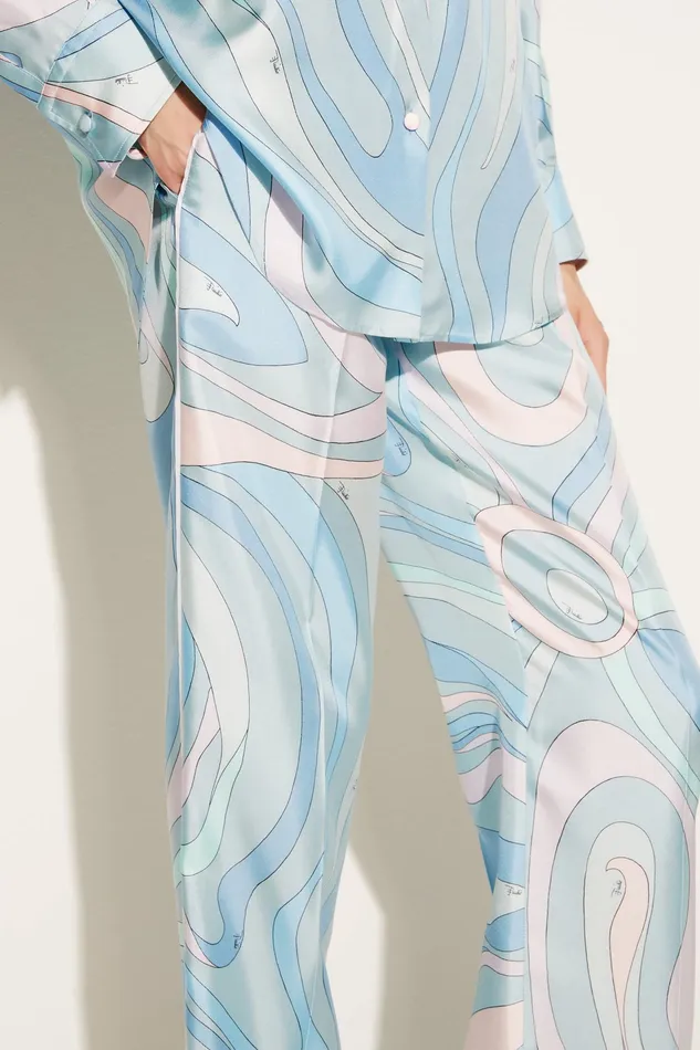 Pants And Shorts Women PUCCI MarmoPrint SilkTwill Trousers