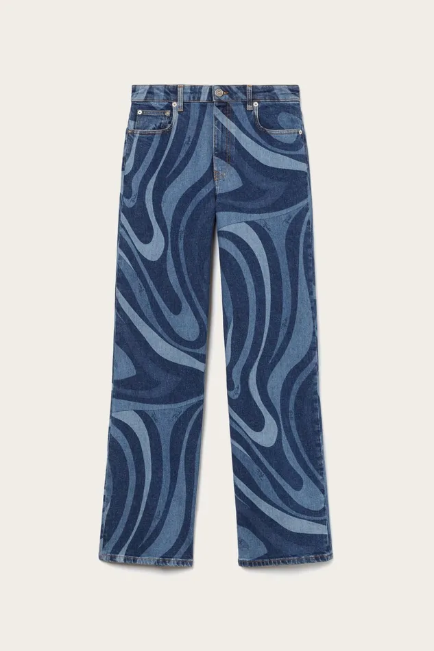 Pants And Shorts Women PUCCI MarmoPrint StraightLeg Jeans