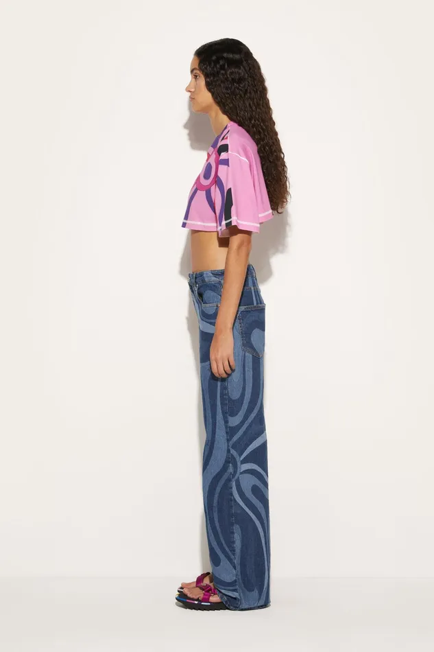 Pants And Shorts Women PUCCI MarmoPrint StraightLeg Jeans