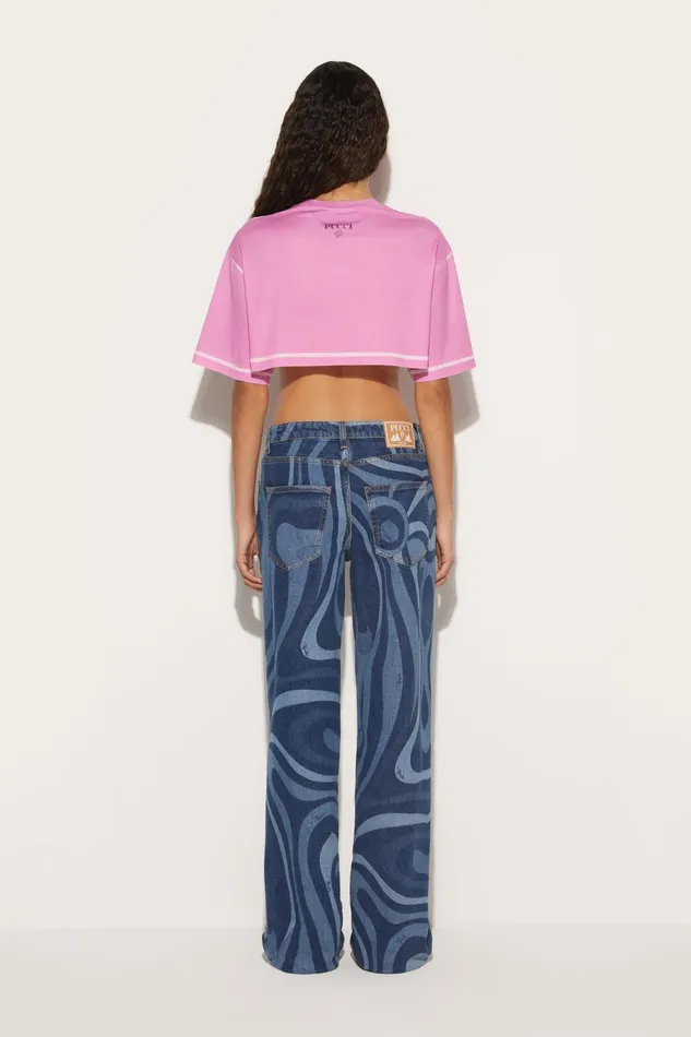 Pants And Shorts Women PUCCI MarmoPrint StraightLeg Jeans