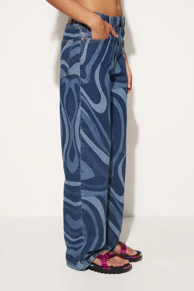Pants And Shorts Women PUCCI MarmoPrint StraightLeg Jeans