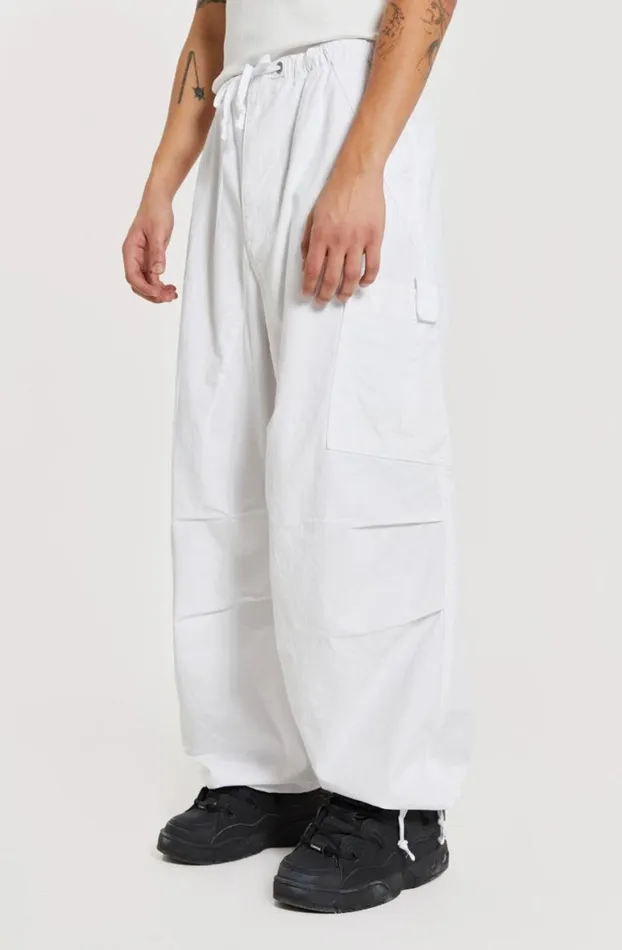 Parachute Pants Men Jaded London White Parachute Cargo Pants