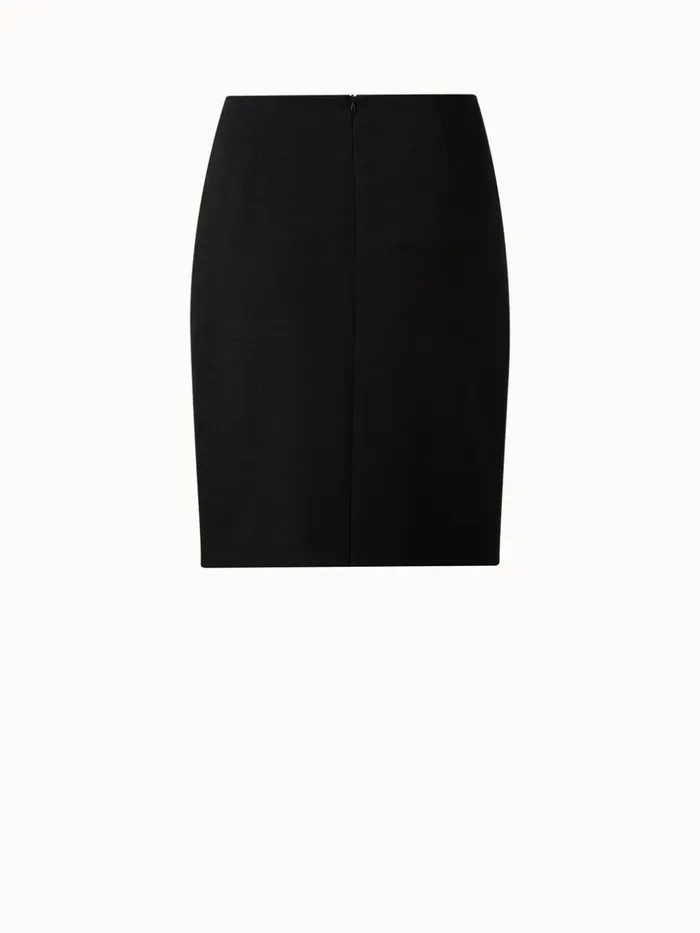 Pencil Skirt In Wool DoubleFace With Zip Pockets Black Women Akris Skirts