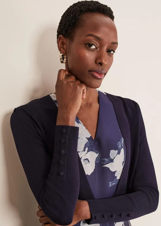 Phase Eight Adah Knitted Jacket Navy Women Knitwear