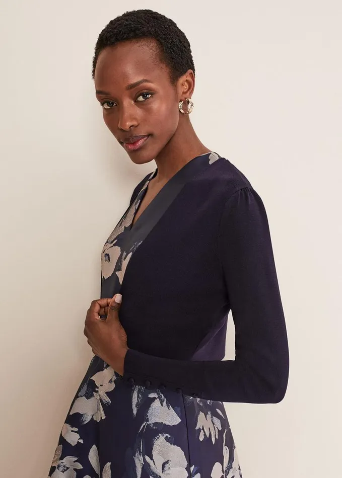 Phase Eight Adah Knitted Jacket Navy Women Knitwear