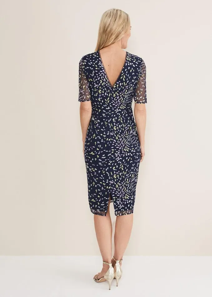 Phase Eight Aileena Embroidered Bodycon Midi Dress Navymulti Women Dresses