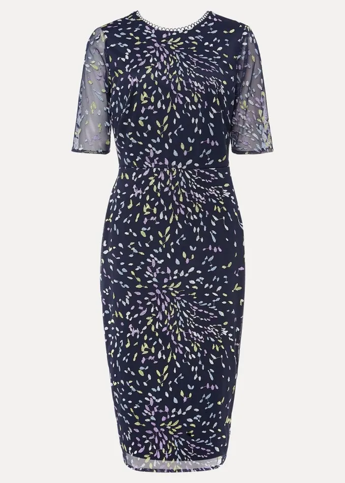 Phase Eight Aileena Embroidered Bodycon Midi Dress Navymulti Women Dresses