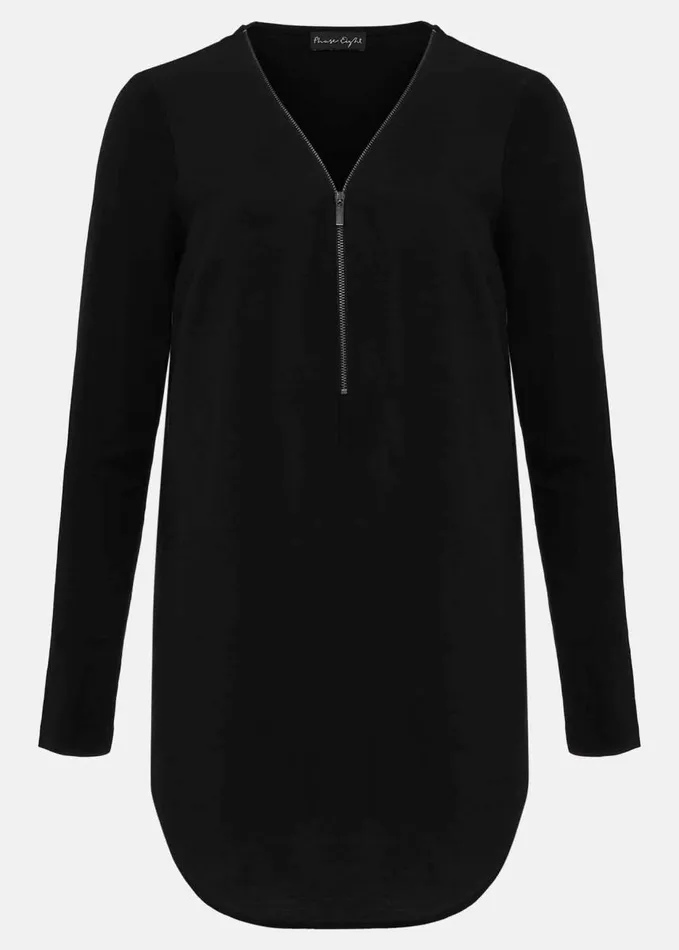 Phase Eight Alaina Longline Zip Detail Tunic Black Women Tops and TShirts