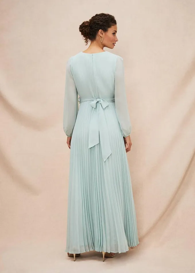 Phase Eight Alecia Pleated Maxi Dress Peppermint Women Dresses
