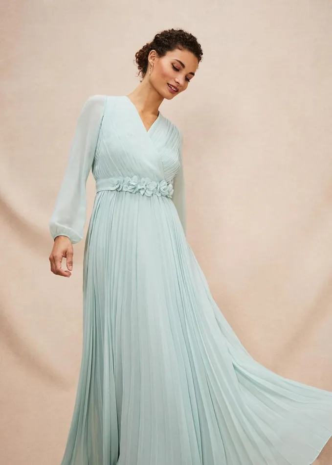 Phase Eight Alecia Pleated Maxi Dress Peppermint Women Dresses