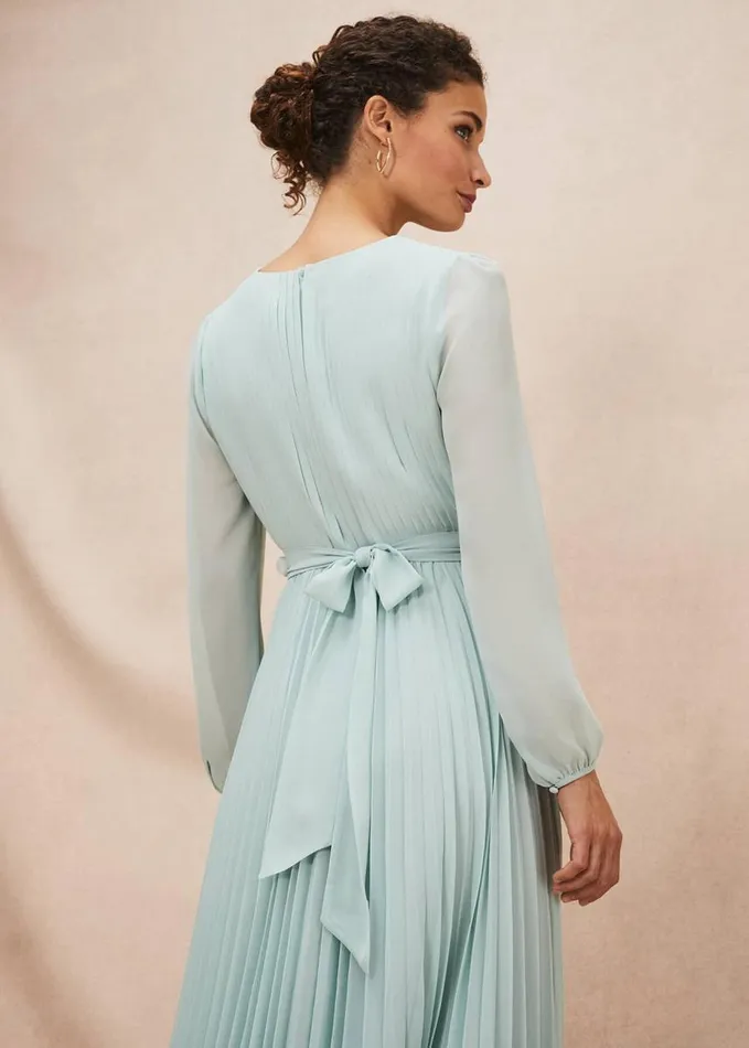 Phase Eight Alecia Pleated Maxi Dress Peppermint Women Dresses