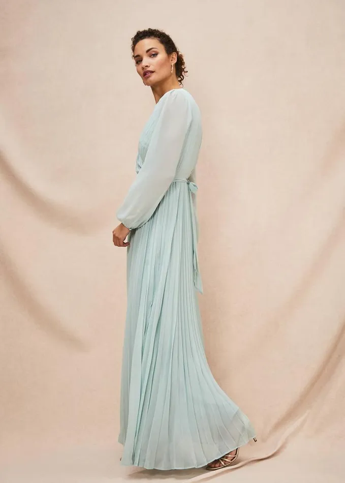 Phase Eight Alecia Pleated Maxi Dress Peppermint Women Dresses
