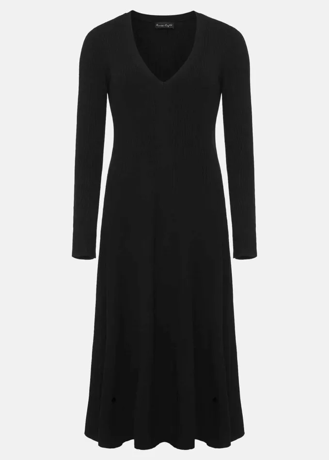 Phase Eight Amberlyn Black Fit And Flare Midi Dress Black Women Knitwear