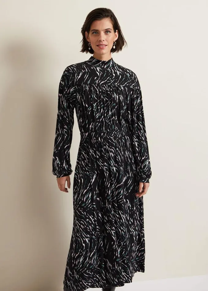Phase Eight Anamaria Midi Dress Charcoal Multi Women Dresses