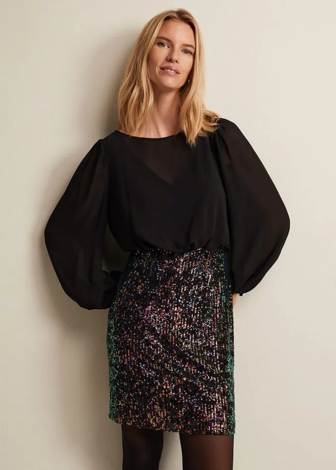 Phase Eight Angel Sequin Mini Dress Multicoloured Women Dresses