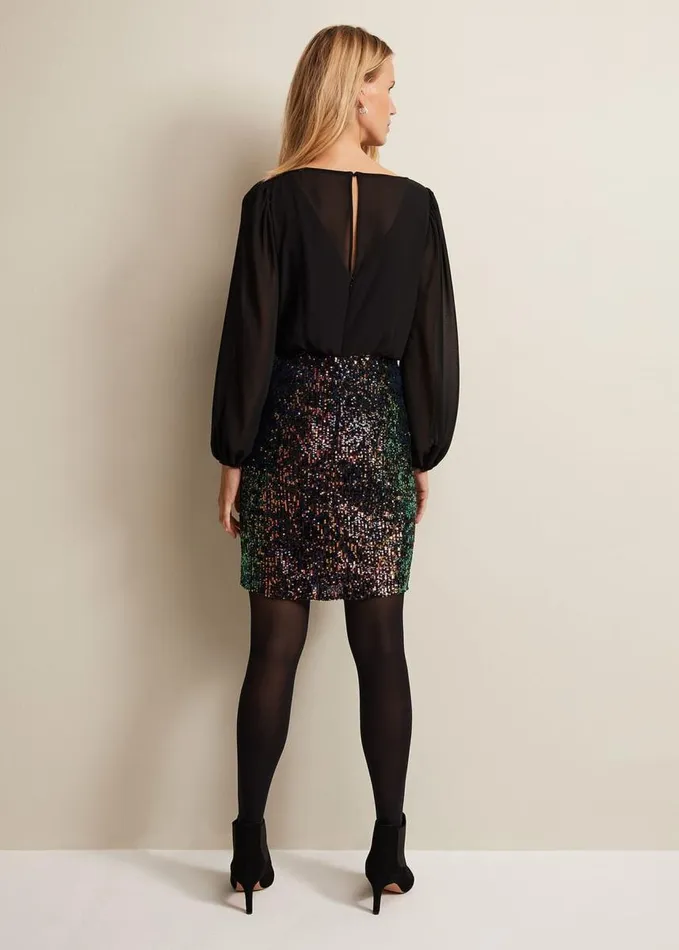 Phase Eight Angel Sequin Mini Dress Multicoloured Women Dresses