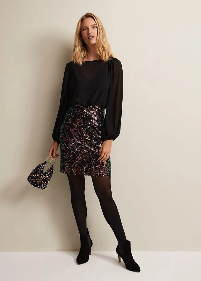 Phase Eight Angel Sequin Mini Dress Multicoloured Women Dresses